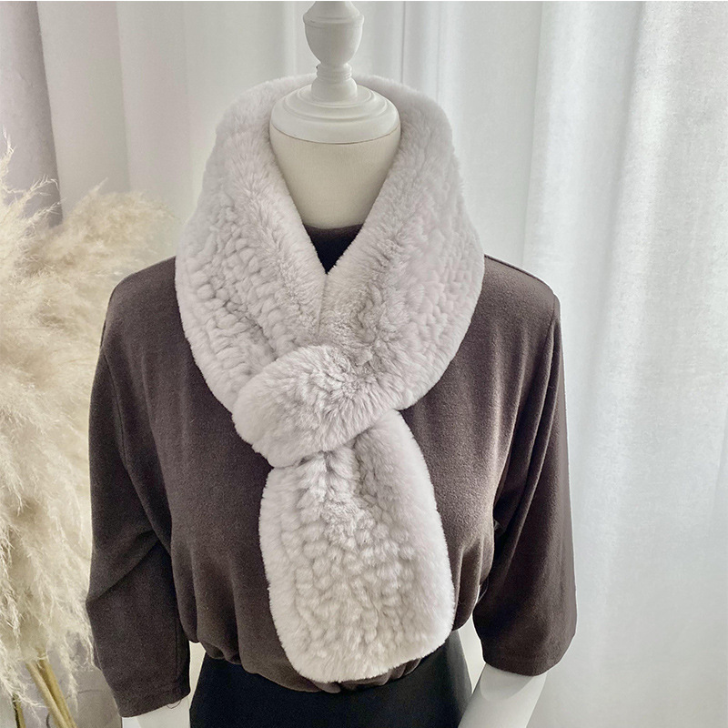 Rex Kaninchenfell Schal Für Damen Warm Winter Mode Accessoire_voghion.com