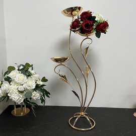  铁艺花架鲜花道具展示架子婚庆几何路引酒店展厅主桌装饰用