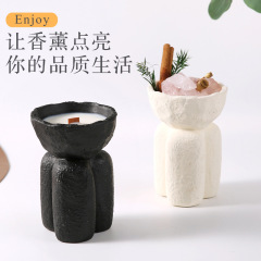 跨境爆款水泥无火香薰蜡烛空杯扩香石容器家居摆件小红书种草神器