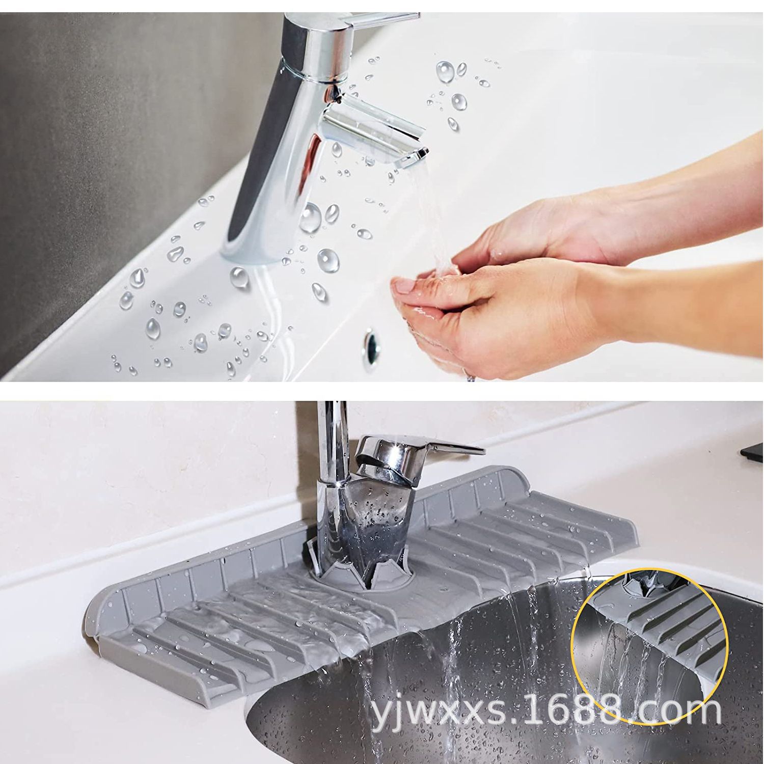 Transfronteriza grifo de silicona multifuncional fregadero estera de drenaje a prueba de salpicaduras baño cocina lavabo superficie inferior impermeable
