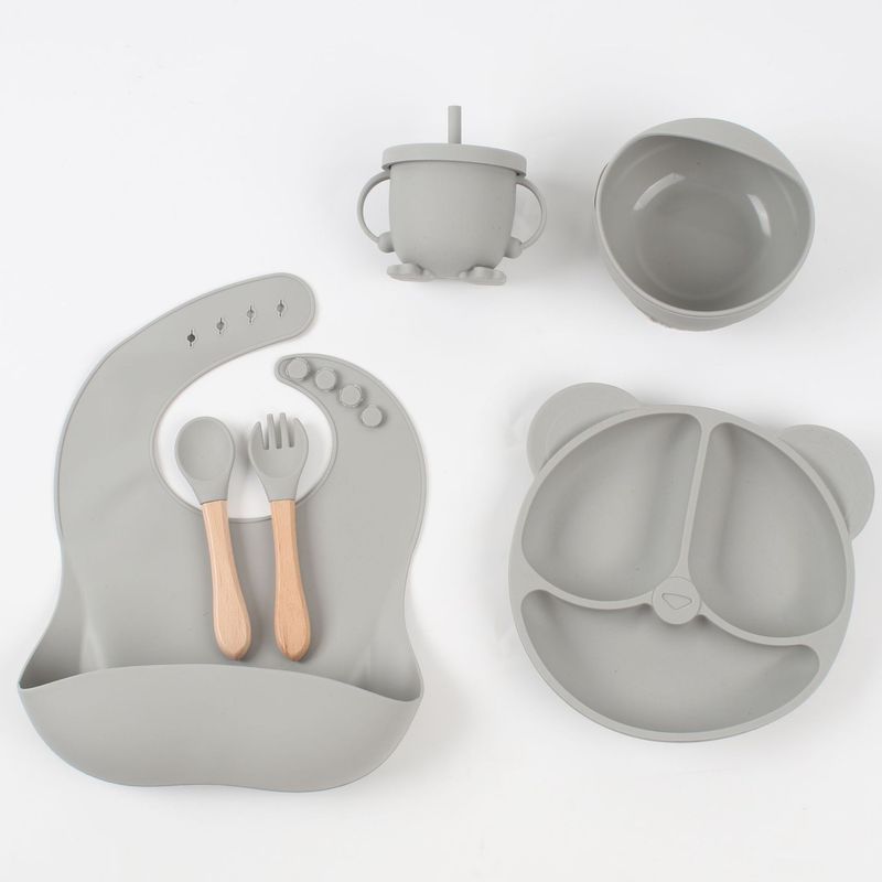 6点セット シリコンベビー食器 離乳食ボウル ベビー用品 子供用品 母子用品 サプライ ディナープレート|undefined