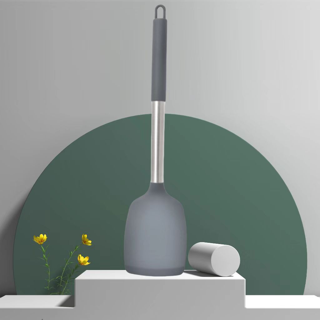 실리콘 손잡이가 있는 회색 강관 세트(촘촘한 삽) 1