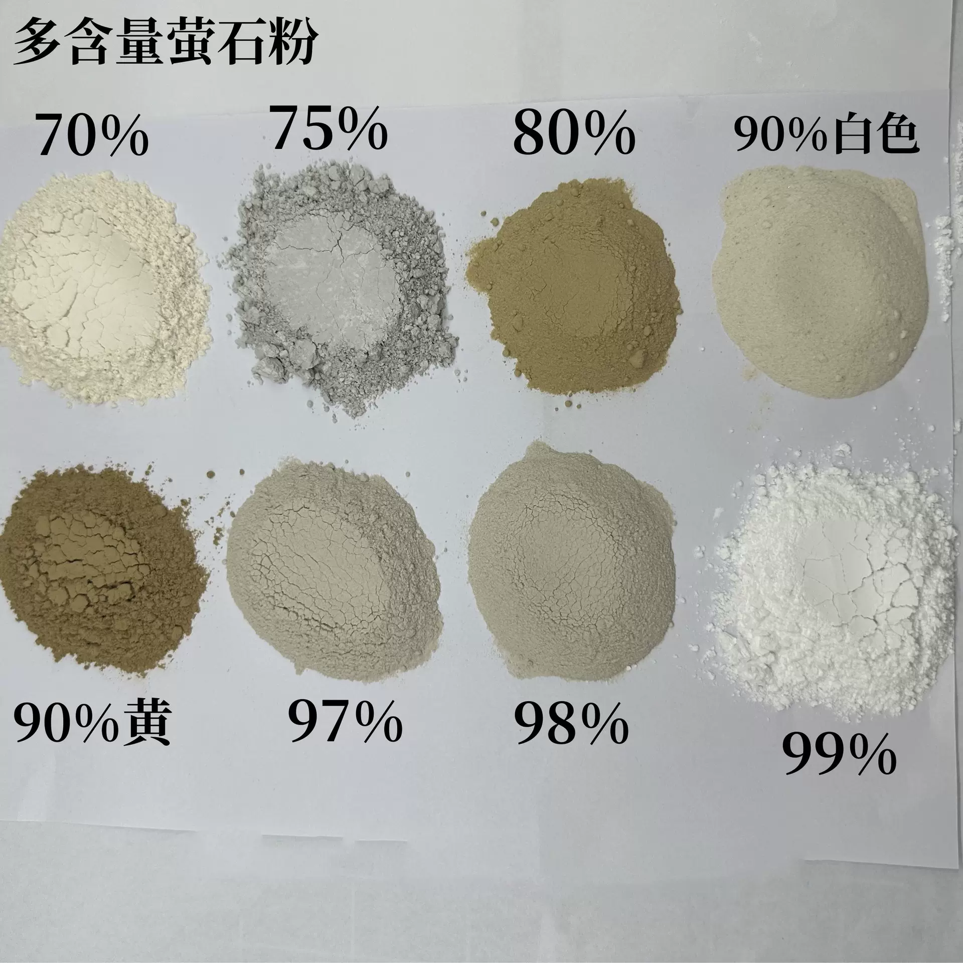 萤石粉 70%到99%含量 搪瓷釉料钢厂冶金用下单请备注含量萤石粉