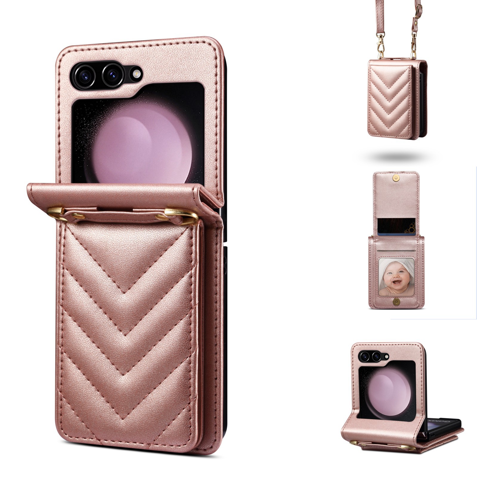 Funda con cordón para samsung galaxy z flip 5 4 3 estilo elegante_voghion.com
