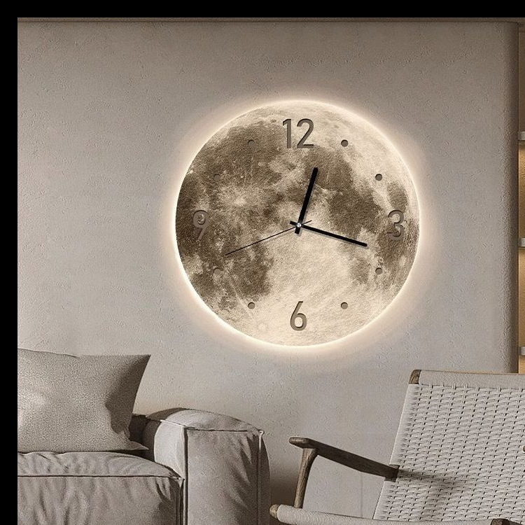 高级感钟表挂钟客厅家用时尚网红2023新款装饰画挂墙创意时钟壁灯