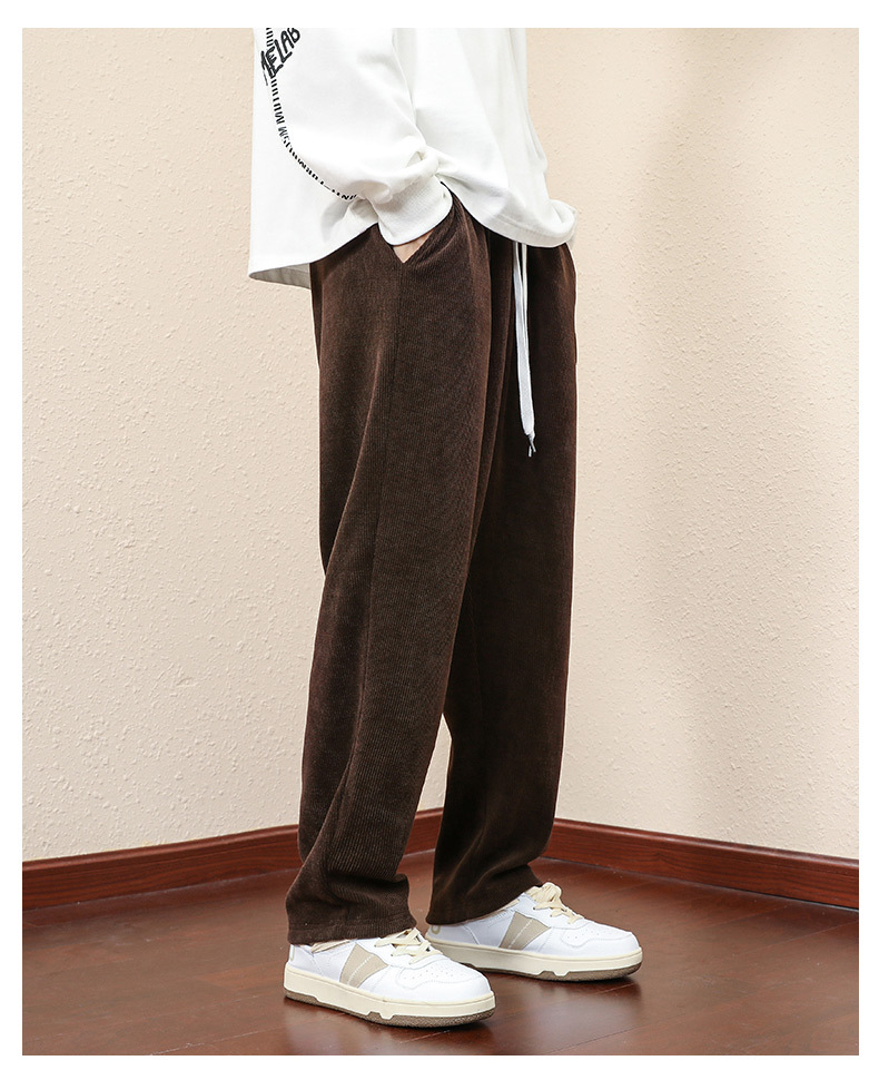Men's Casual Straight-Leg Relaxed Corduroy Pants