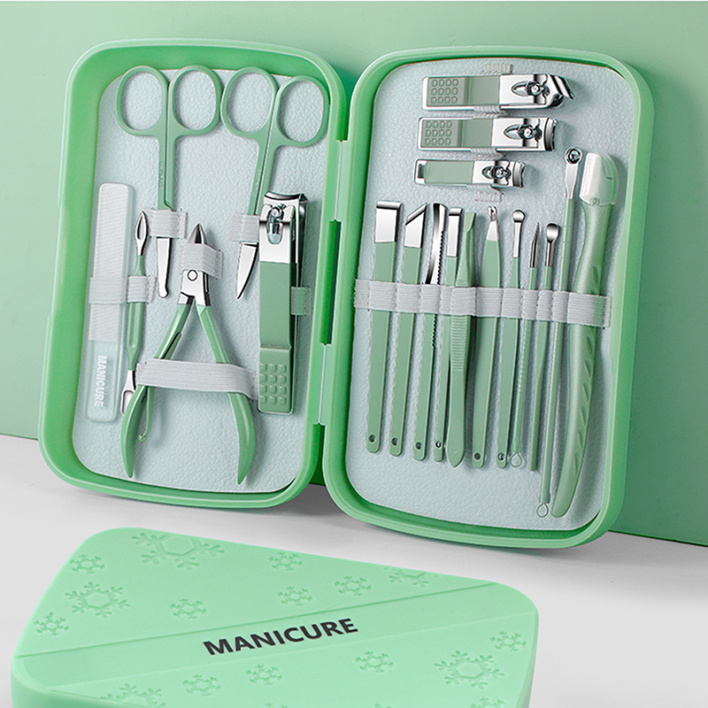 Pedicuría kit de manicure belleza piel muerta al por mayor cortador de uñas conjunto completo de pinzas de garganta de acero inoxidable manicure