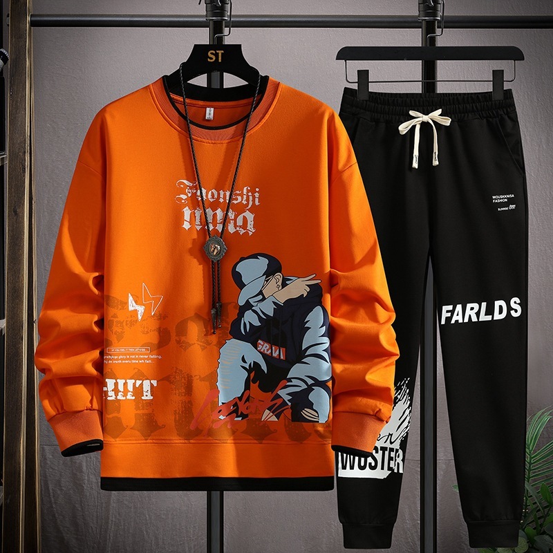 青少年の衛衣の男性の春秋の項の中学校の学生の長袖のtシャツの底のシャツの潮流の格好いい大きい子供の紳士服のスーツ|undefined