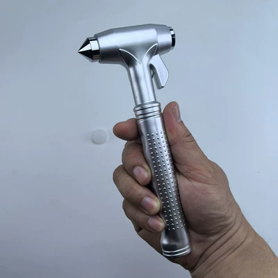 Safety Hammer, Multifunctional Escape Tool: Qəza çəkici - km65-car-safety-hammer-alloy-head-silver-hammer-only