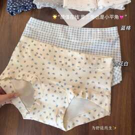 纯棉内裤女10A抑菌加长裆少女碎花可爱2025款女士中腰包臀平角裤