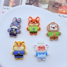 卡通狐狸兔子疯狂动物城树脂配件 diy手机壳钥匙扣冰箱贴包包材料