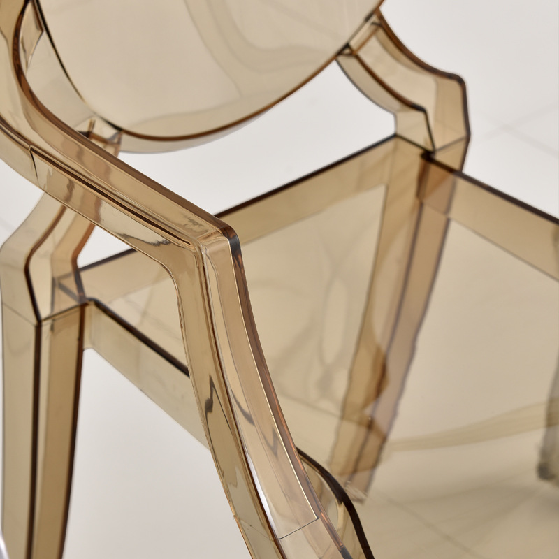 Silla de plástico acrílico transparente reposabrazos silla de comedor de cristal silla de maquillaje silla respaldo creativa nueva silla nórdica moderna