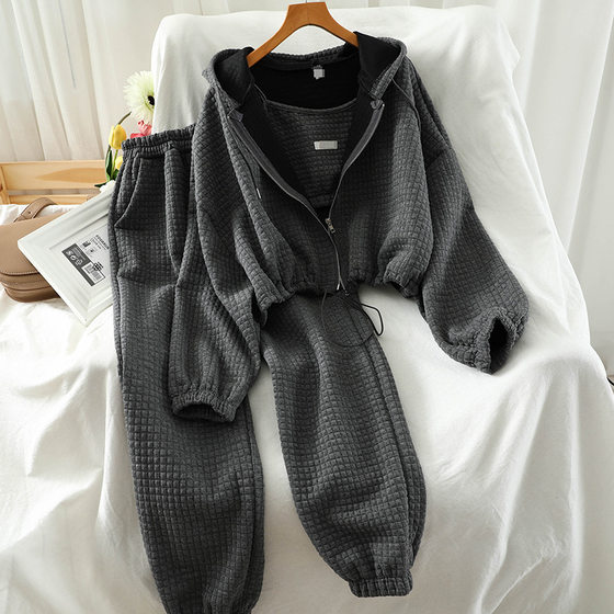 Early Autumn Foreign Trade Casual suit Women's Retro 2024 New Style plus size Casual Sports Loose Coat Pants