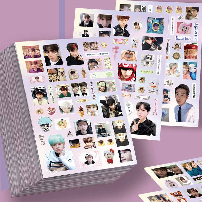 8 Bulletproof Cut-Out Stickers Kpop High-Value Instagram-Style Korean Group Min Yoongi Merchandise Packaging Material Waterproof Stickers