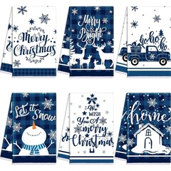 クリスマスキッチンタオル雑巾ディッシュタオルクリスマスディッシュタオル雪だるま冬ギフト装飾ホリデータオル