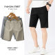 2023 New Summer Port Pants Casual Shorts Men's Tooling Beach Pants Washed Cotton Solid Color Five-point Casual Pants