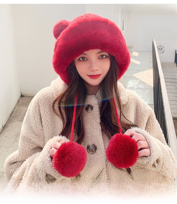 Dames wintermuts met pompon warme gebreide muts voor de herfst_voghion.com