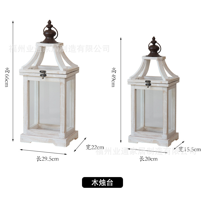 Usted puede vivir lámparas de viento de estilo americano retro hacer viejos vidrios de madera de hierro forjado a prueba de viento candelabros jardín tienda decoración de ventanas