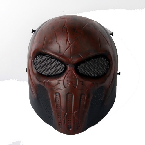 跨境软弹防护面罩战术古红色面具惩戒者 保护耳朵款真人野战防护