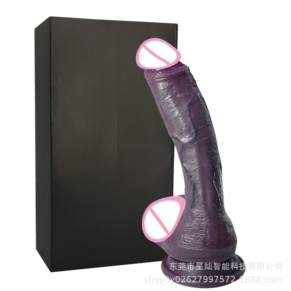 purple big realistic silicone toy for adults