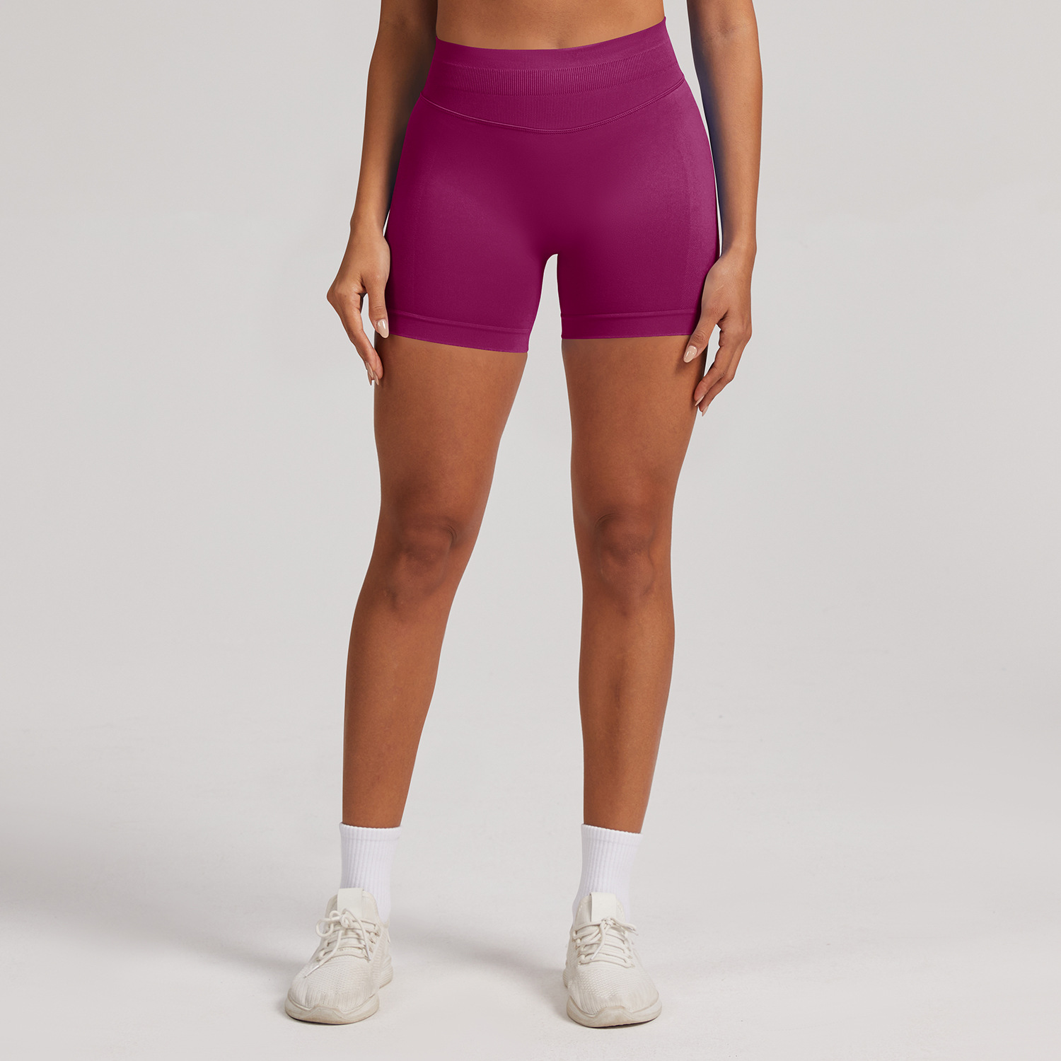 Amazon Pantalones cortos de cintura alta, pantalones de gimnasio sin costuras, pantalones deportivos de cintura alta, pantalones de cintura sin costura image 21