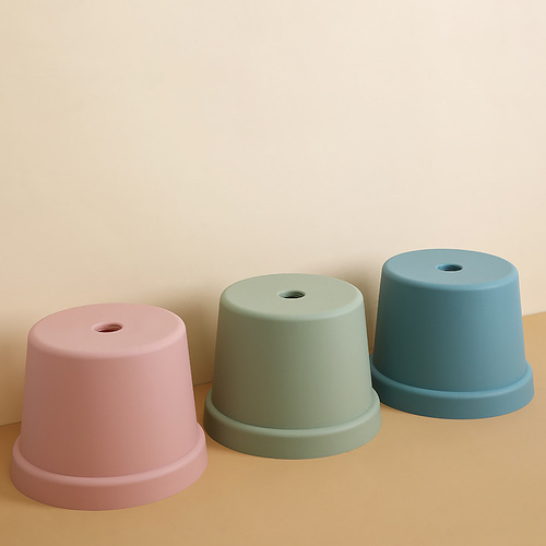 Nordic simple home stool plastic coffee table stool children's small bench kindergarten non-slip round stool changing shoes bath chair