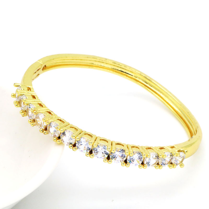 Fashion Star Copper Inlay Zircon Bangle 1 Piece