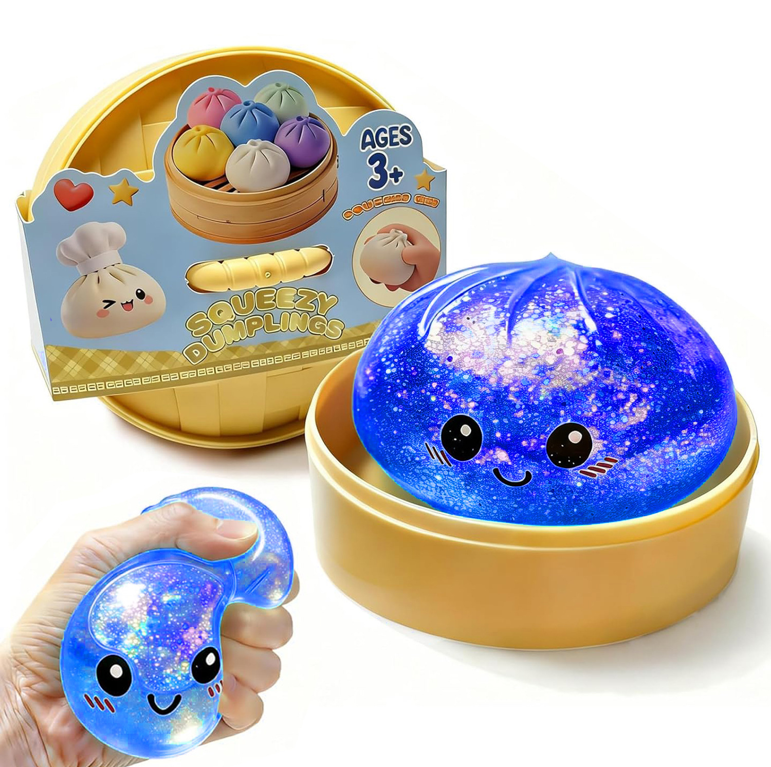 8,5 cm maltosa polvo dorado azul + 10 cm vapor