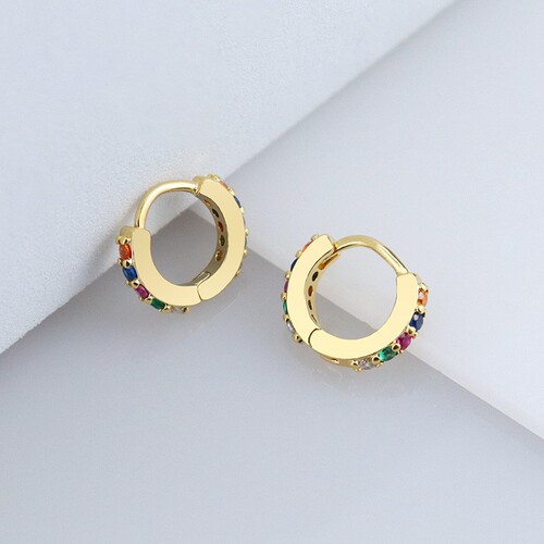 European and American zircon nose ring piercing jewelry copper inlaid zircon nose ring cross-border colorful zirconium piercing products manufacturer direct sales