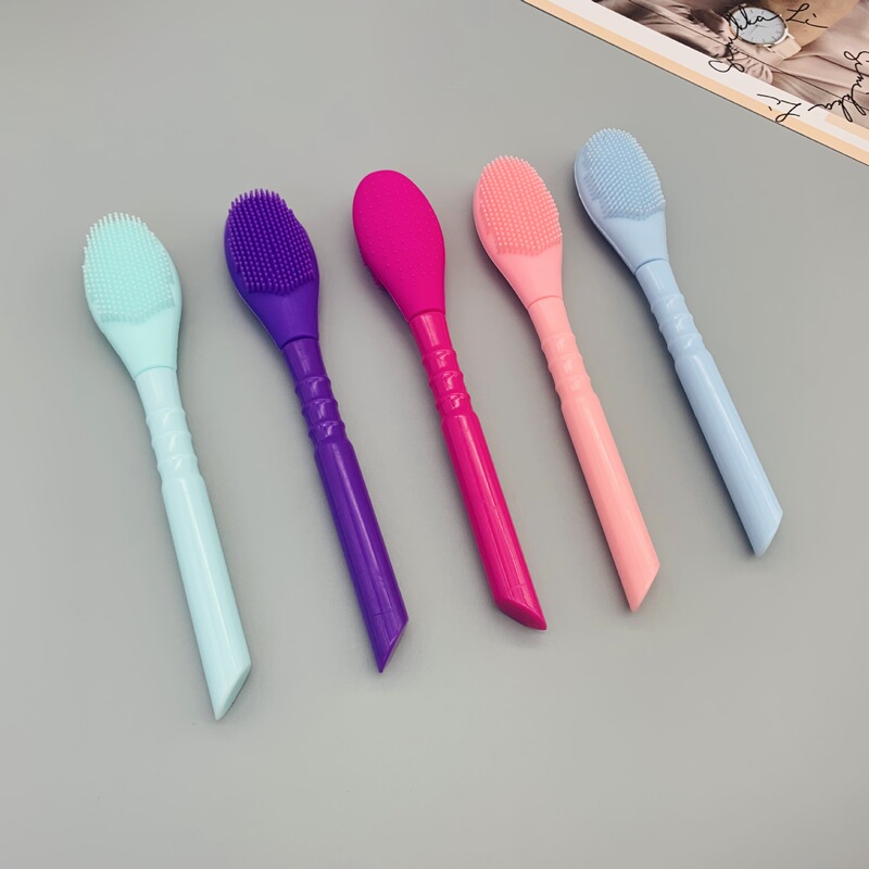 Silicone Face Brush Nose Brush Blackhead Brush Silicone Double-sided Nose Head Brush Face Facial Cleansing Brush Nose Wing Brush
