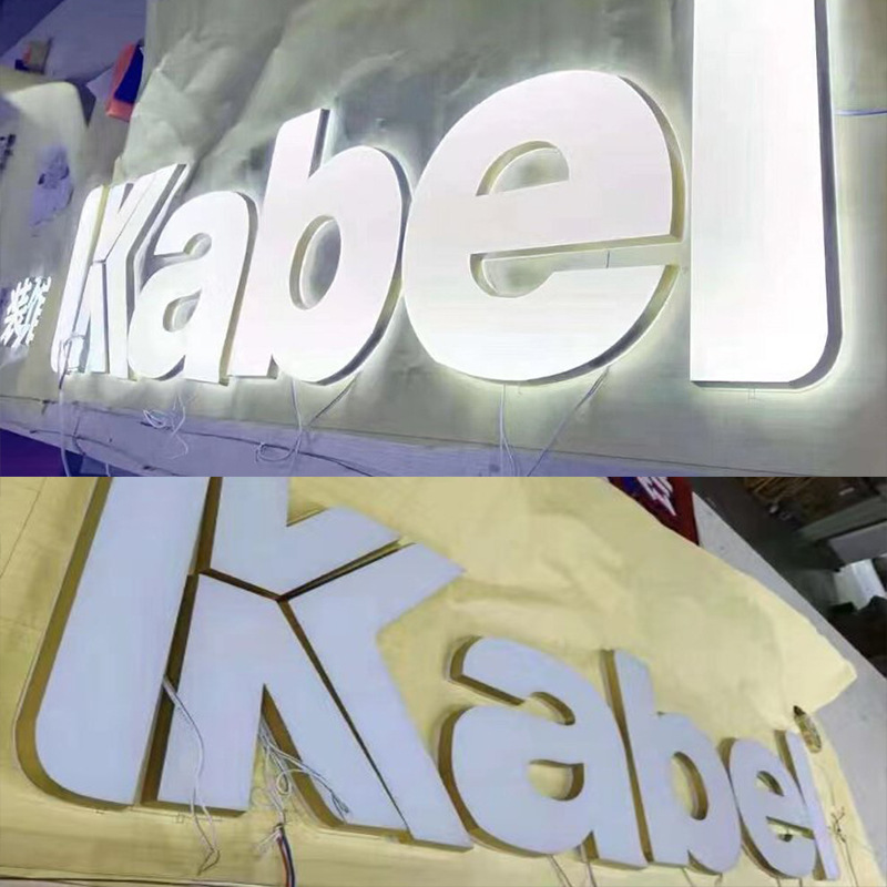 发光字招牌门头设计 户外不锈钢亚克力迷你字led无边字广告牌制作