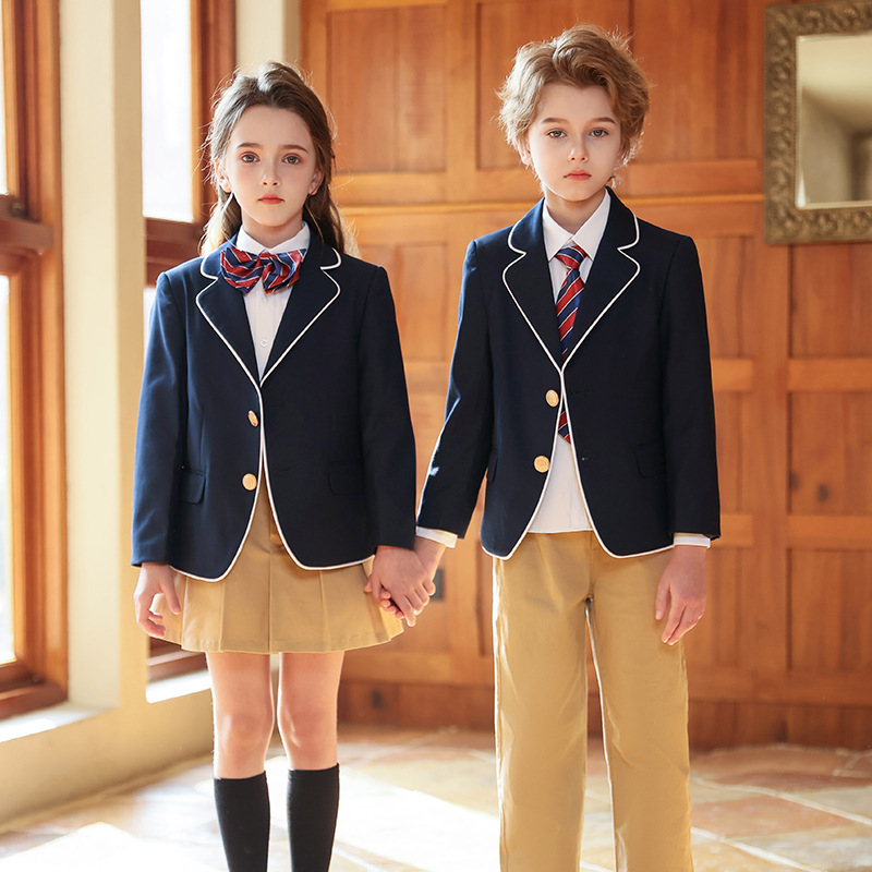 Uniformes escolares primavera y otoño nuevos productos de jardín de infantes, ropa de jardín de infantes, estilo de escuela secundaria, trajes, uniformes al por mayor