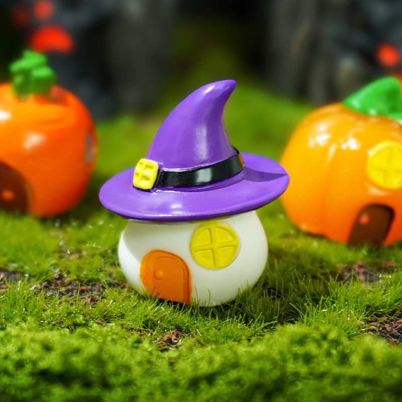 Linda calabaza linterna casa fantasma vampiro micro paisaje decoración nueva casa creativa decoración de Halloween