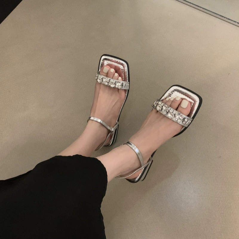 Retro sandals with velcro, 2023 collection