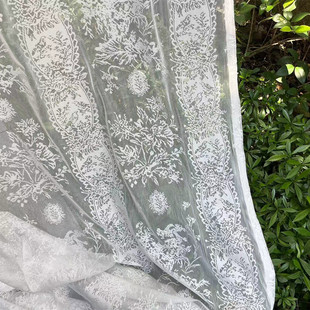 White European Bird Flower Warp Knitted Lace Window Screen Curtain Door Curtain Tablecloth Cabinet Curtain Cross-border Supply Wholesale