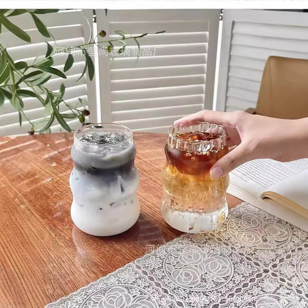 Taza de nubes rayadas taza de café de hielo americano taza de latte taza de agua fría taza de agua doméstica taza de agua