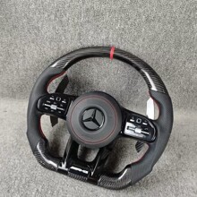 适用于奔驰AMGGTGLBGLCGLEACESG级碳纤维方向盘总成工厂代发赛车