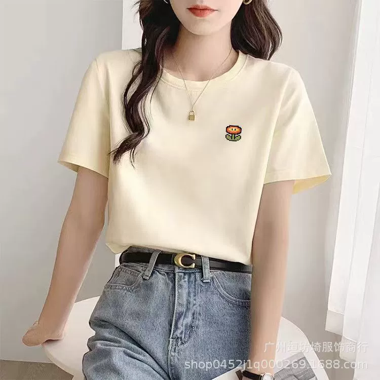 Футболка с короткими рукавами женский 2025 новый летний корейский