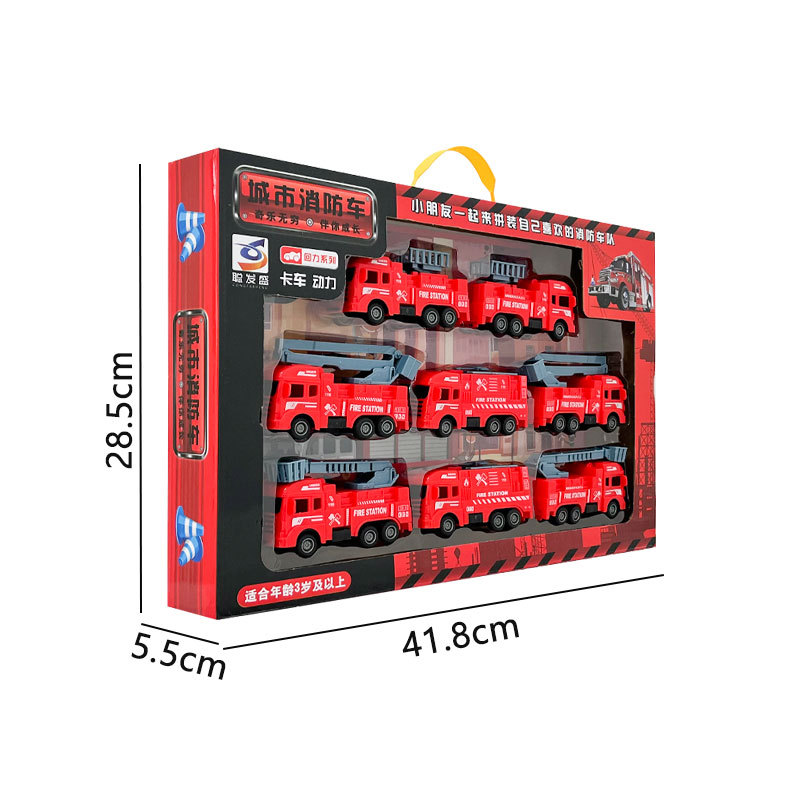 Gran por mayor vehículo de ingeniería modelo de camión de bomberos inercia bobinado conjunto de juguetes de ingeniería coche juguete para niños regalos