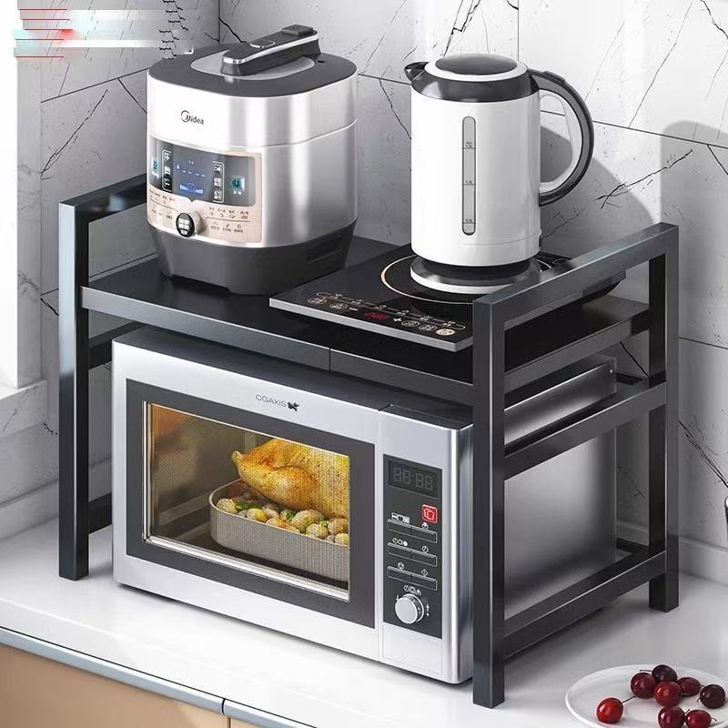 Estante para horno microondas de cocina, estante de almacenamiento para olla arrocera, soporte para horno de encimera, dispositivo que ahorra espacio. image 4