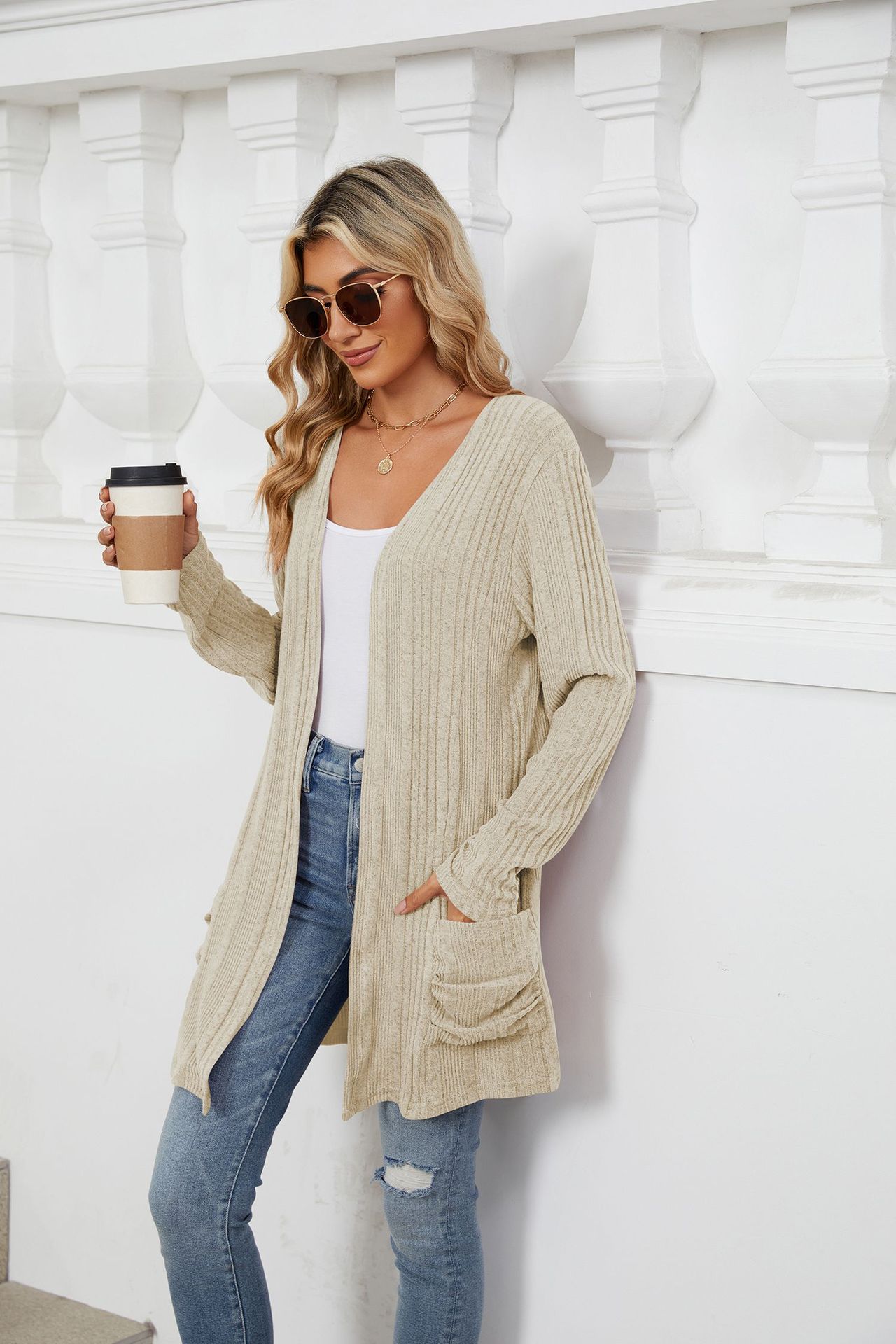 490g Weight Long Sleeve Sleeve Length Placket Placket Type Regular Sleeve Sleeve Type Nylon, Spandex, Polyester Fabric Type Long Top Length Cardigan Tops Type Holiday, Daily Occasion Collarless Neckline Regular Fit Fit Type Solid Color Pattern Winter, Autumn Season Women's Gender Casual, Elegant Style Wholesale Women's Casual Elegant Solid Color Long Sleeve Sweaters & Cardigans 7