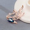 Fashionable crystal, swan, universal brooch lapel pin, advanced design pin, accessory, trend of season