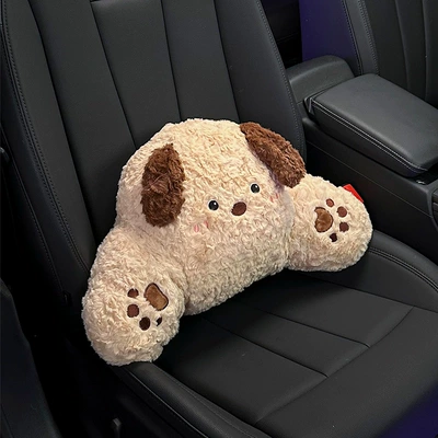 Blue Rain Stuffed Car Headrest Headrest - rabbit-fur-puppy-waistrest-khaki