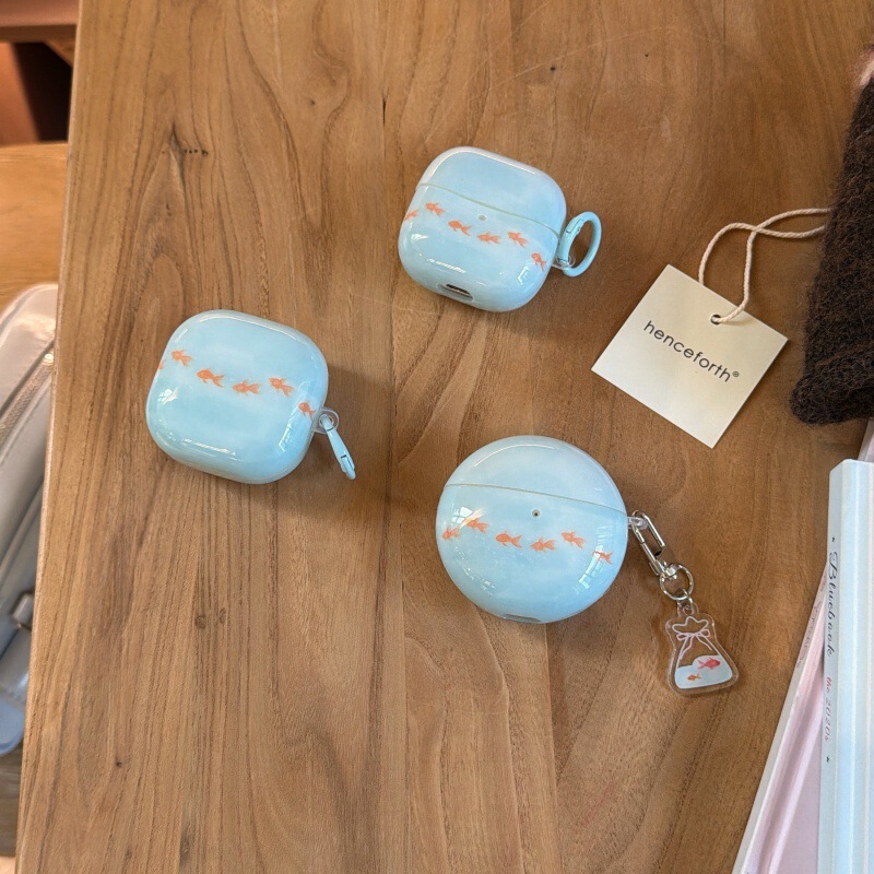 Blue Goldfish Japanese and Korean Style Suitable for Huawei Freeclip2 Clip-On 7I Earphone Case 6Ise2 Samsung 3 Protective Cover Blue Goldfish Japanese and Korean Style Suitable for Huawei Freeclip2 Clip-On 7I Earphone Case 6Ise2 Samsung 3 Protective Cover
