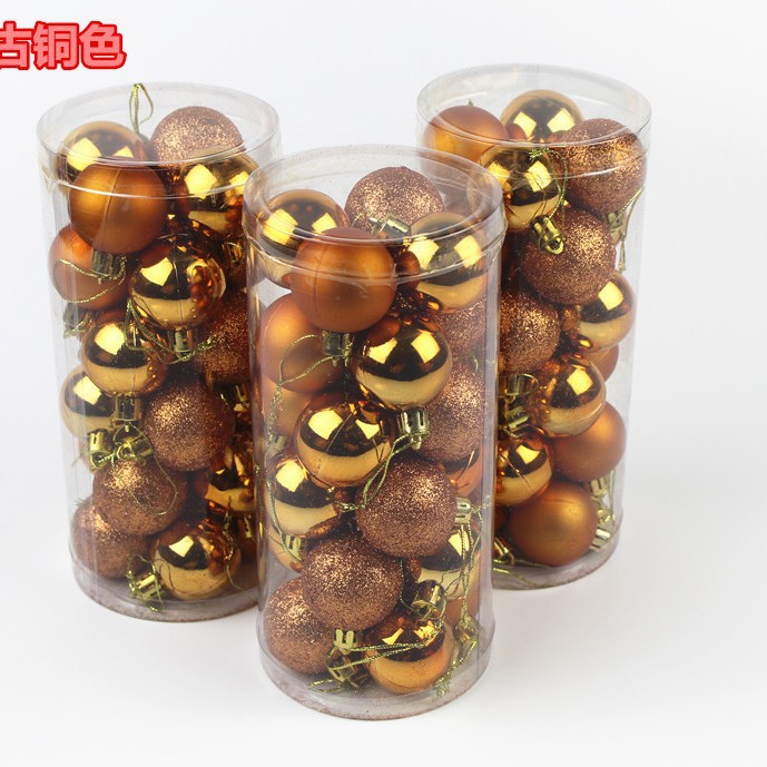 En stock suministro 24 bolas de Navidad de barril creativo bolas decorativas de Navidad bolas de plástico mate al por mayor regalos de Navidad