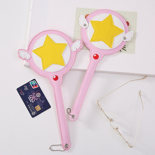 Two-dimensional magic wand prop card holder, wings card holder, cute girl’s wand, fairy wand, bus card bag, card holder