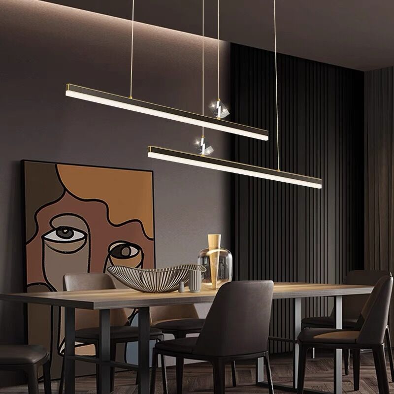 Italiano minimalista restaurante isla de lámpara de lámpara diseñador de lámpara de mesa de cristal de lujo lámpara de comedor de bar