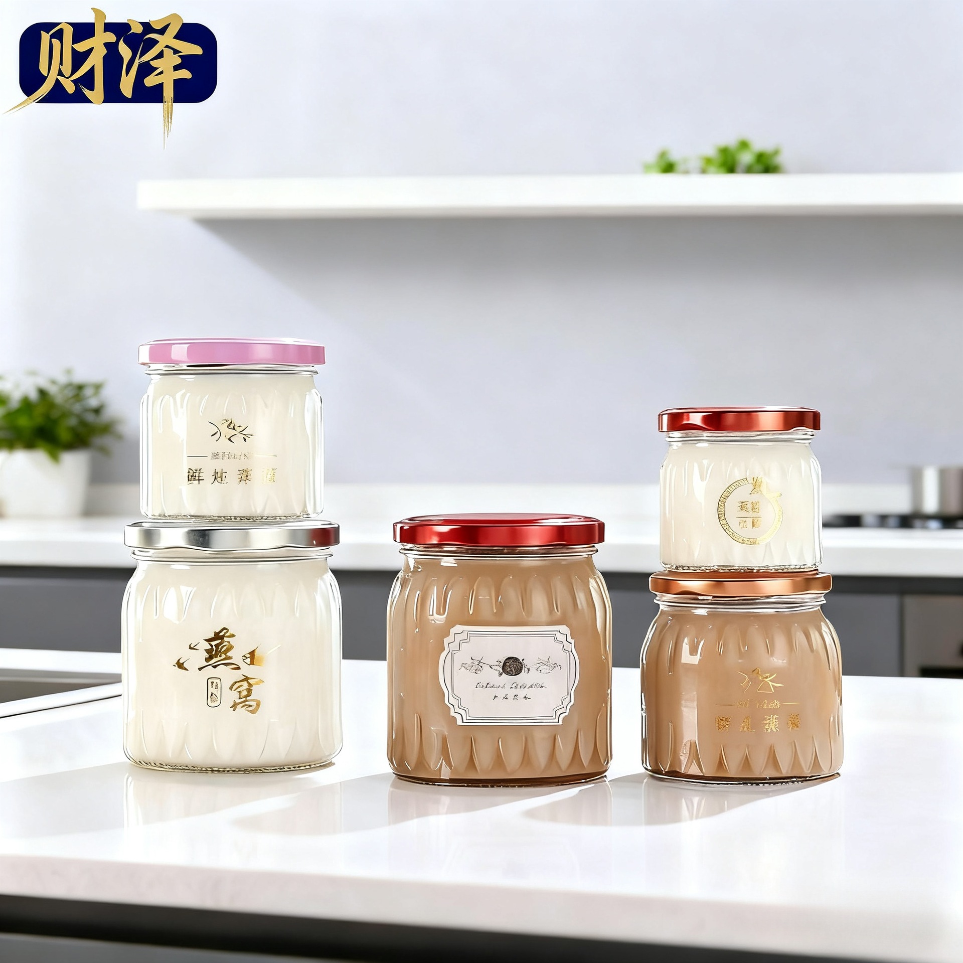 燕窝分装瓶食品级大口径鲜炖玻璃瓶果酱花胶瓶耐高温可蒸煮密封罐