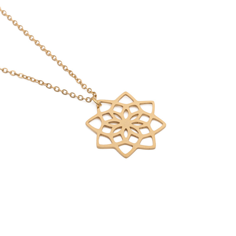 Collier Pendentif Lotus Creux De Mode display picture 3