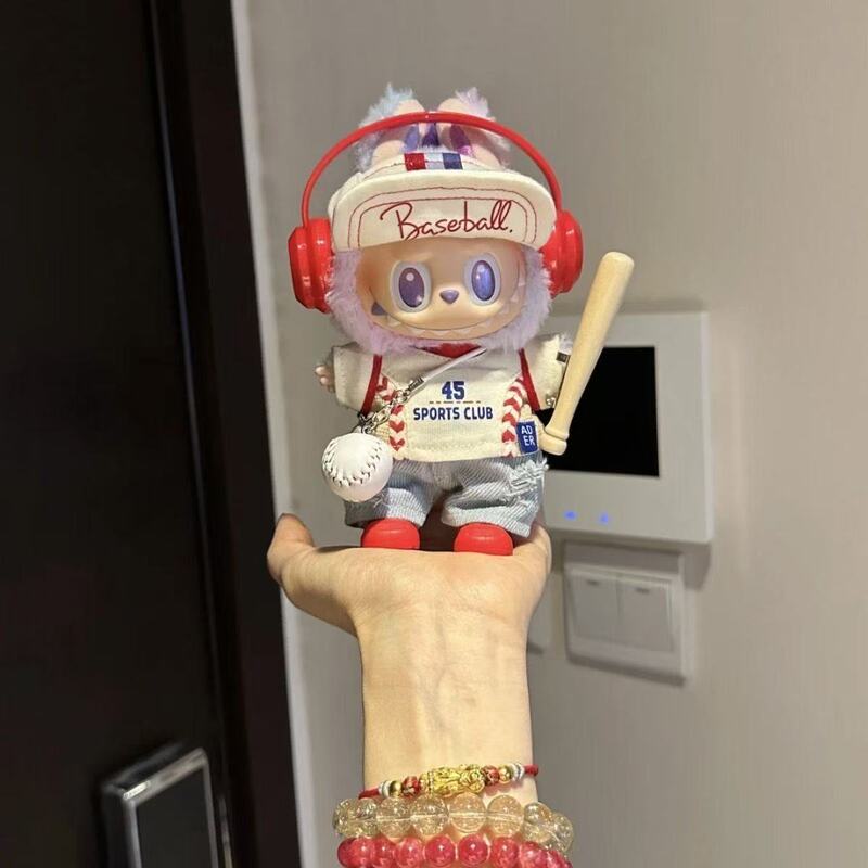 仅衣服Labub娃衣衣服棒球衫搪胶脸公仔娃娃衣la布布可着替棒球帽|undefined